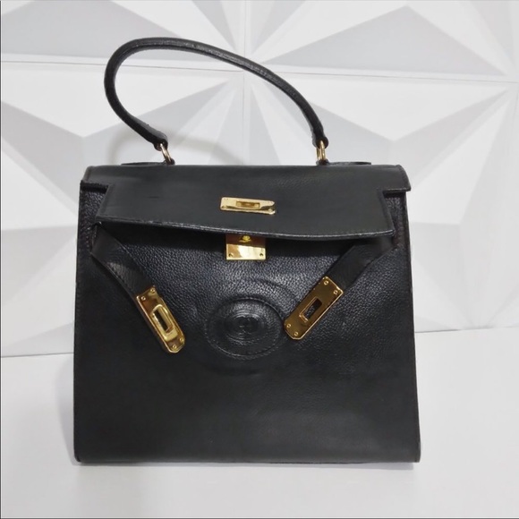 ISO Vintage 80s GUCCI Black Kelly Bag - Picture 1 of 2